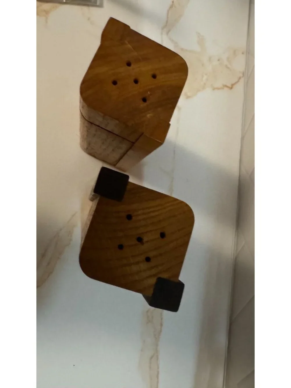 Minimalist 2 Toned Wood Salt and Pepper Shakers